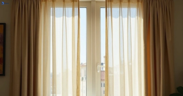 Dull dusty drapes in canley-heights-nsw before professional cleaning